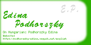 edina podhorszky business card